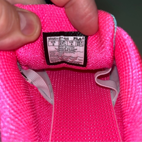 Brand New With Box Fila Fantom 5 Girl/women Running Sneakers Teal Pink Size 5 - Picture 7 of 7